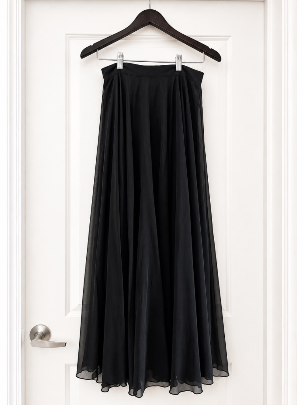 Black Chiffon Maxi Skirt